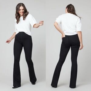 Spanx Flare Jeans Pull On Clean Black Large
